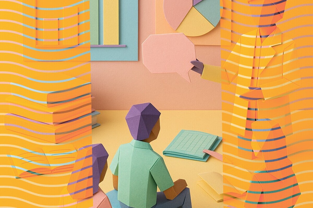 Abstract illustration representing machine learning analysis of student feedback comments