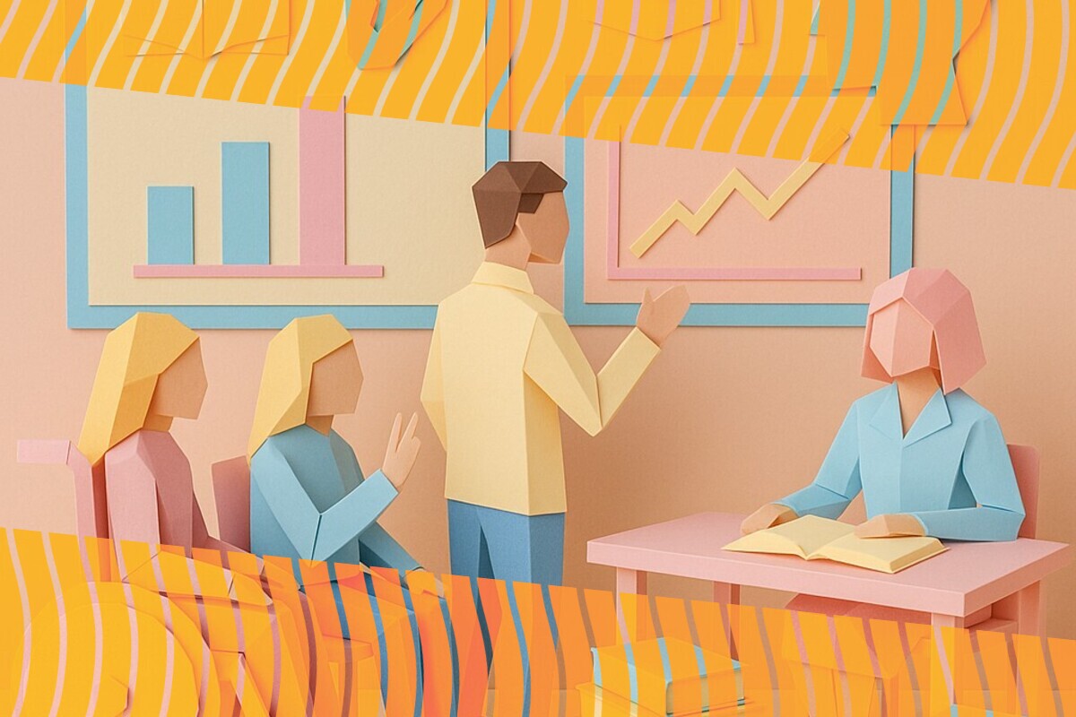 Illustration for a paper review on accessibility and support for deaf and hard of hearing students in higher education