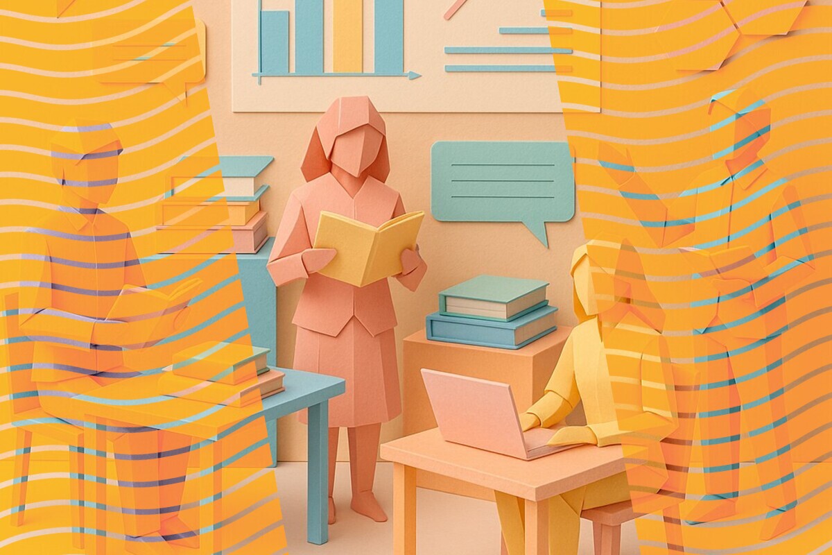 Abstract illustration representing student voice and agency in higher education