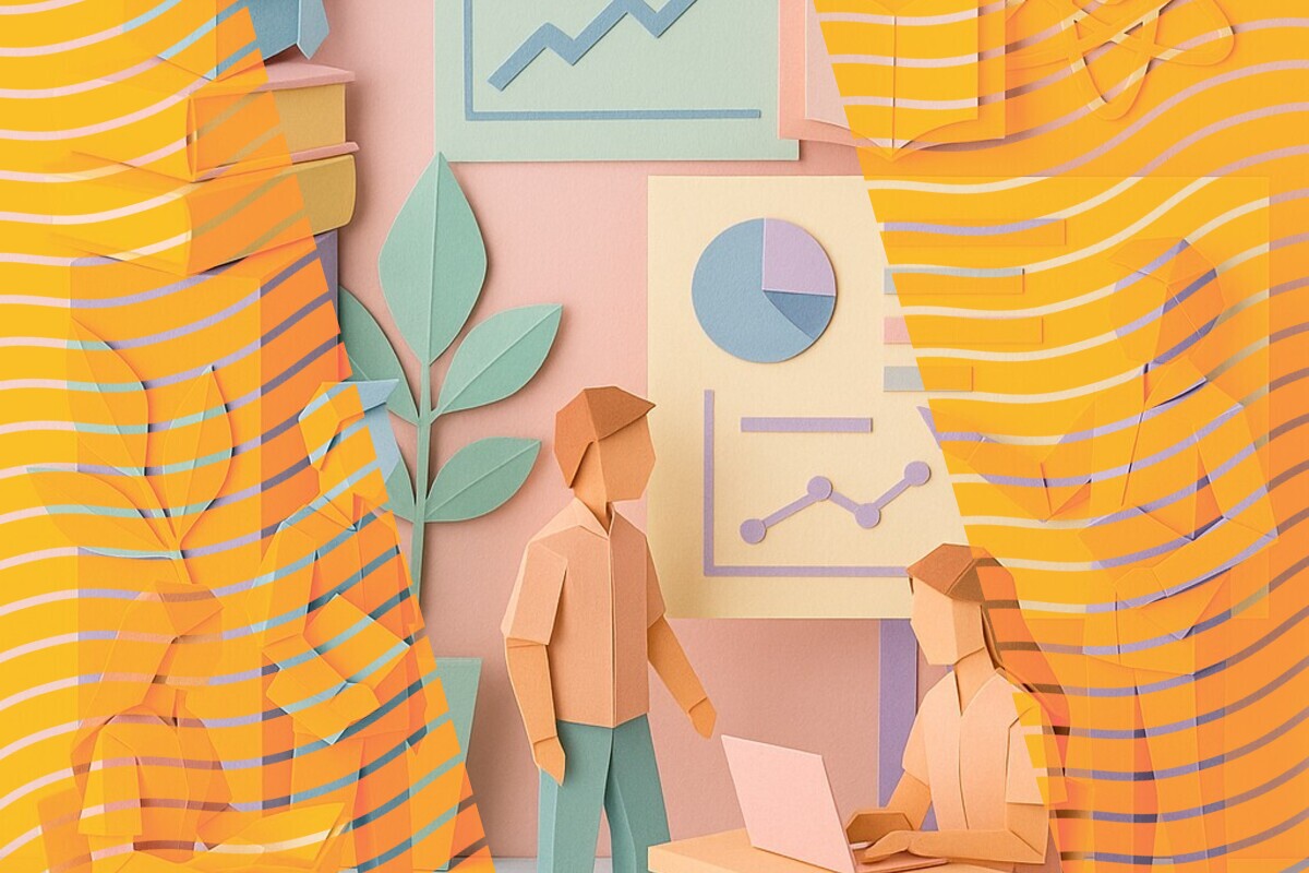 Abstract illustration representing feedback turnaround policies and student satisfaction in UK higher education