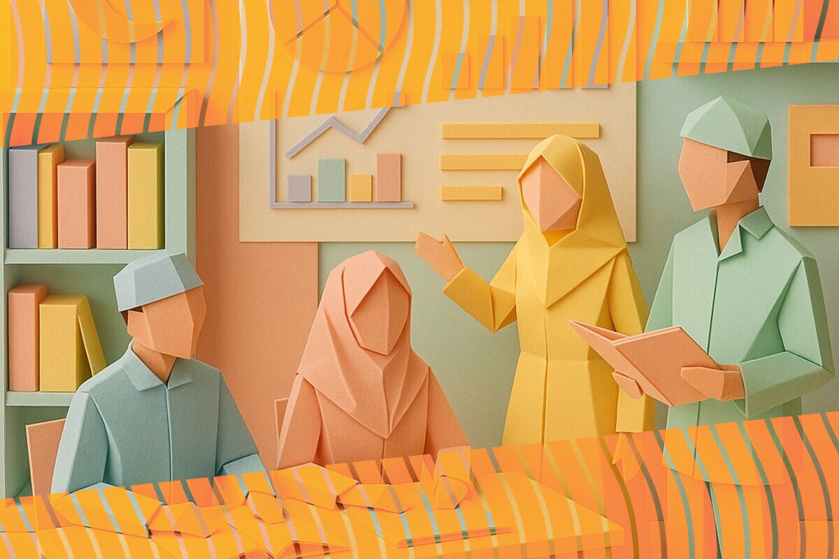 Abstract illustration representing Muslim students’ sense of belonging in UK higher education
