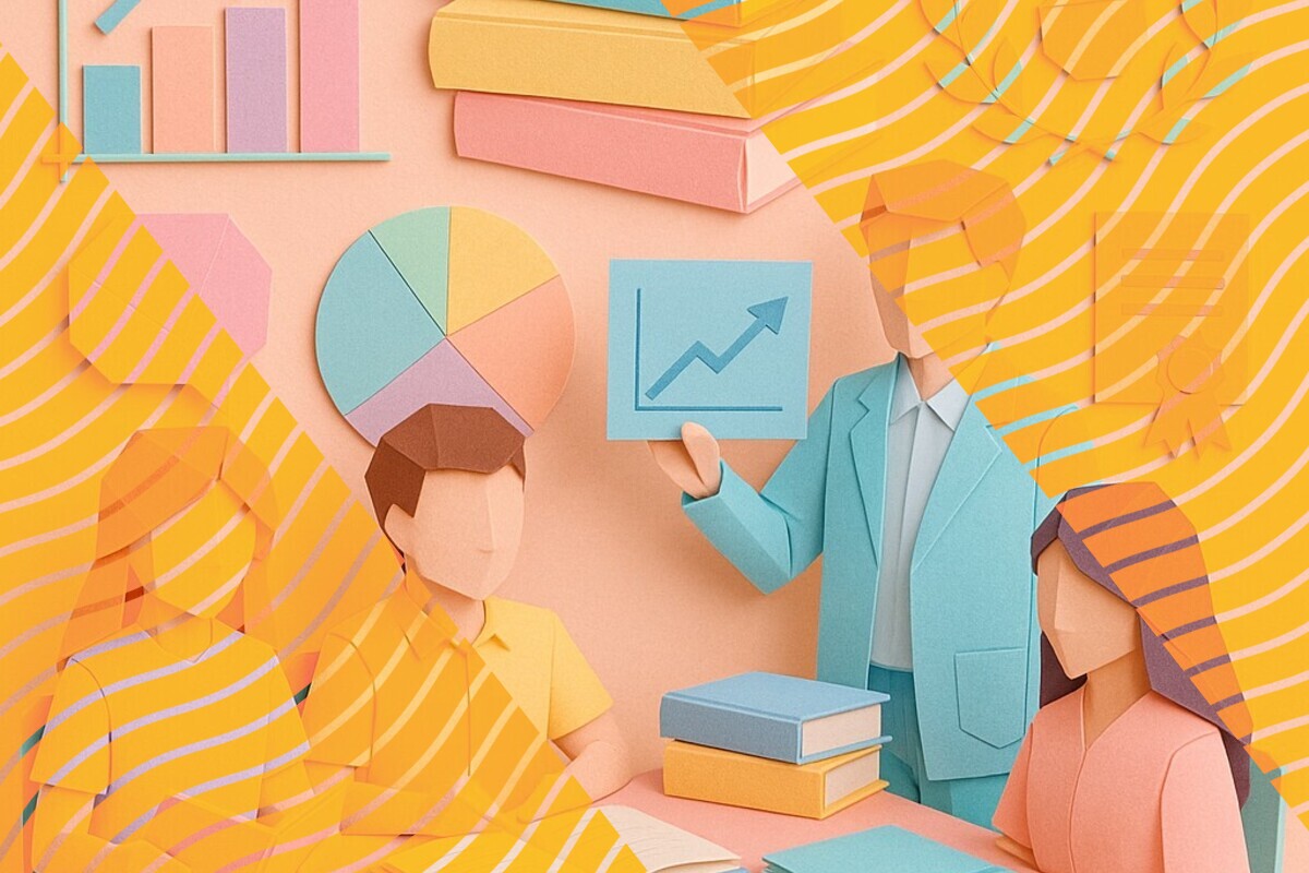 Abstract illustration representing the comparability of student evaluation scores across departments and time
