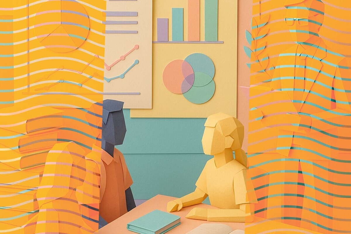 Abstract illustration representing student belonging changing over the first year of university