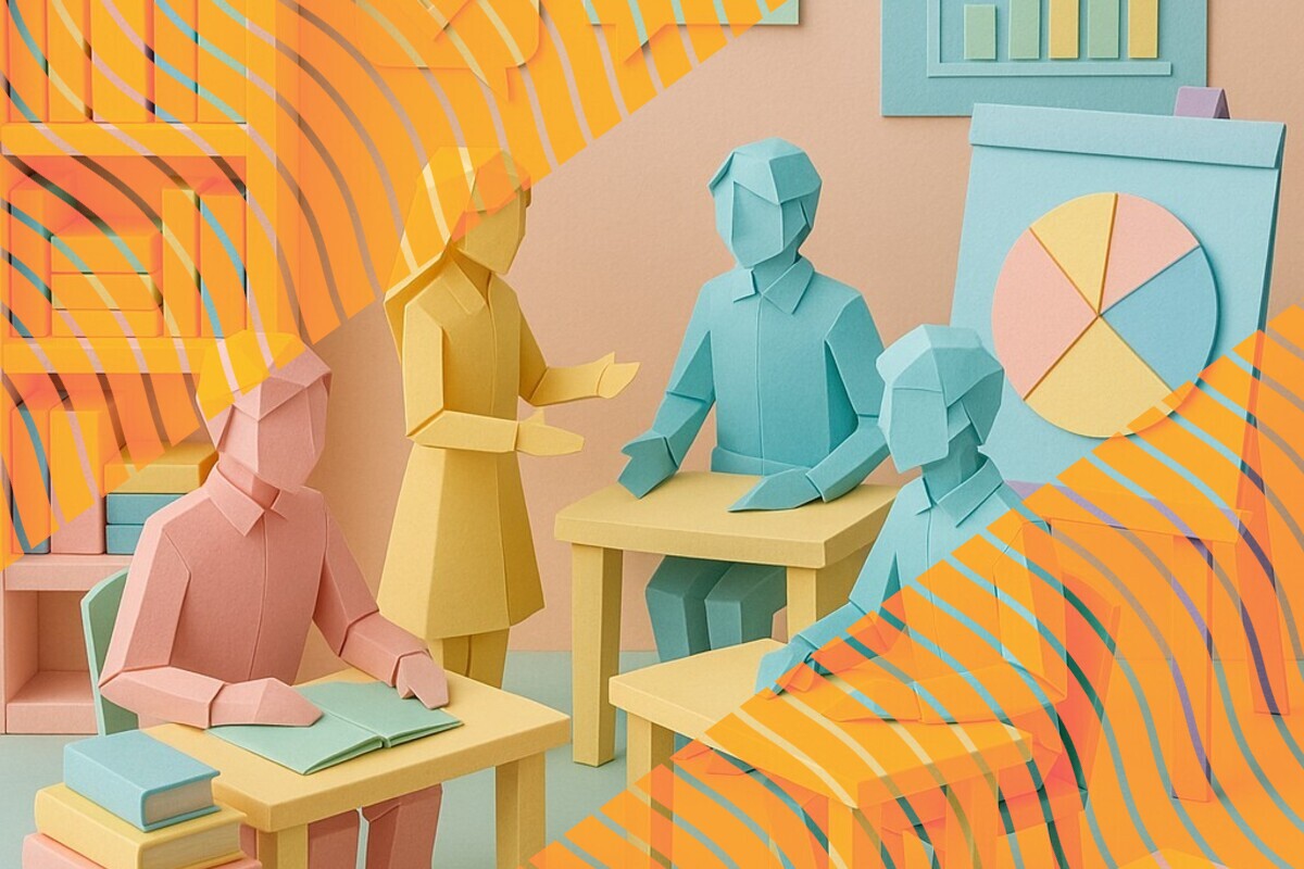 Abstract illustration representing students judging written feedback comments for fairness and usefulness