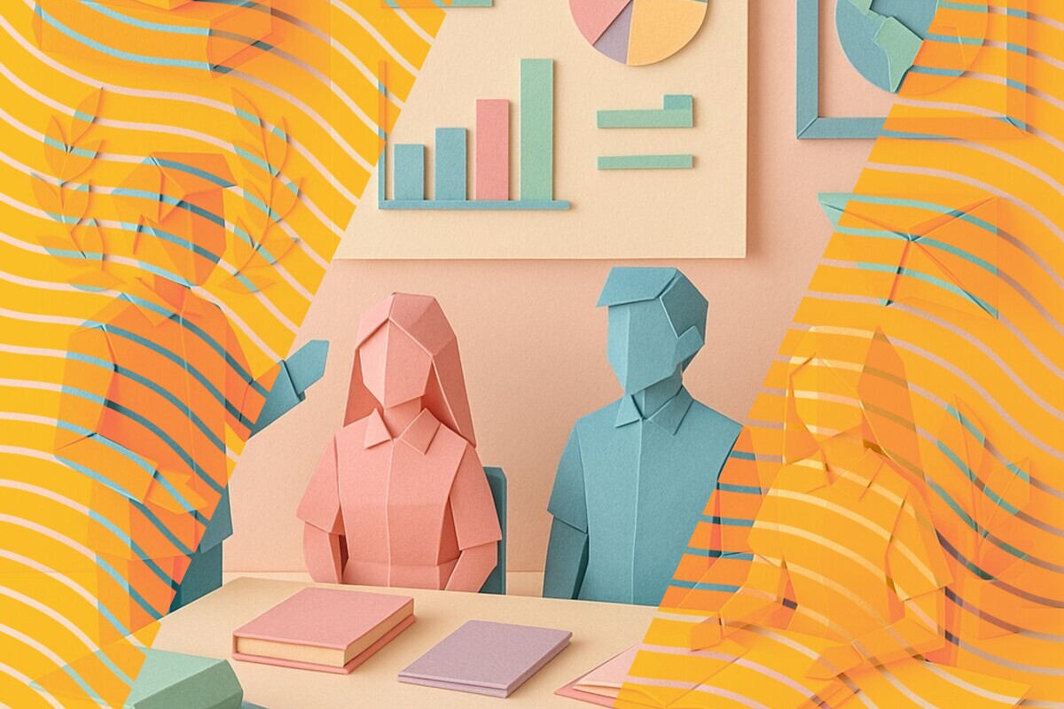 Abstract illustration representing new students' belonging and wellbeing across academic, social, environmental, and personal factors