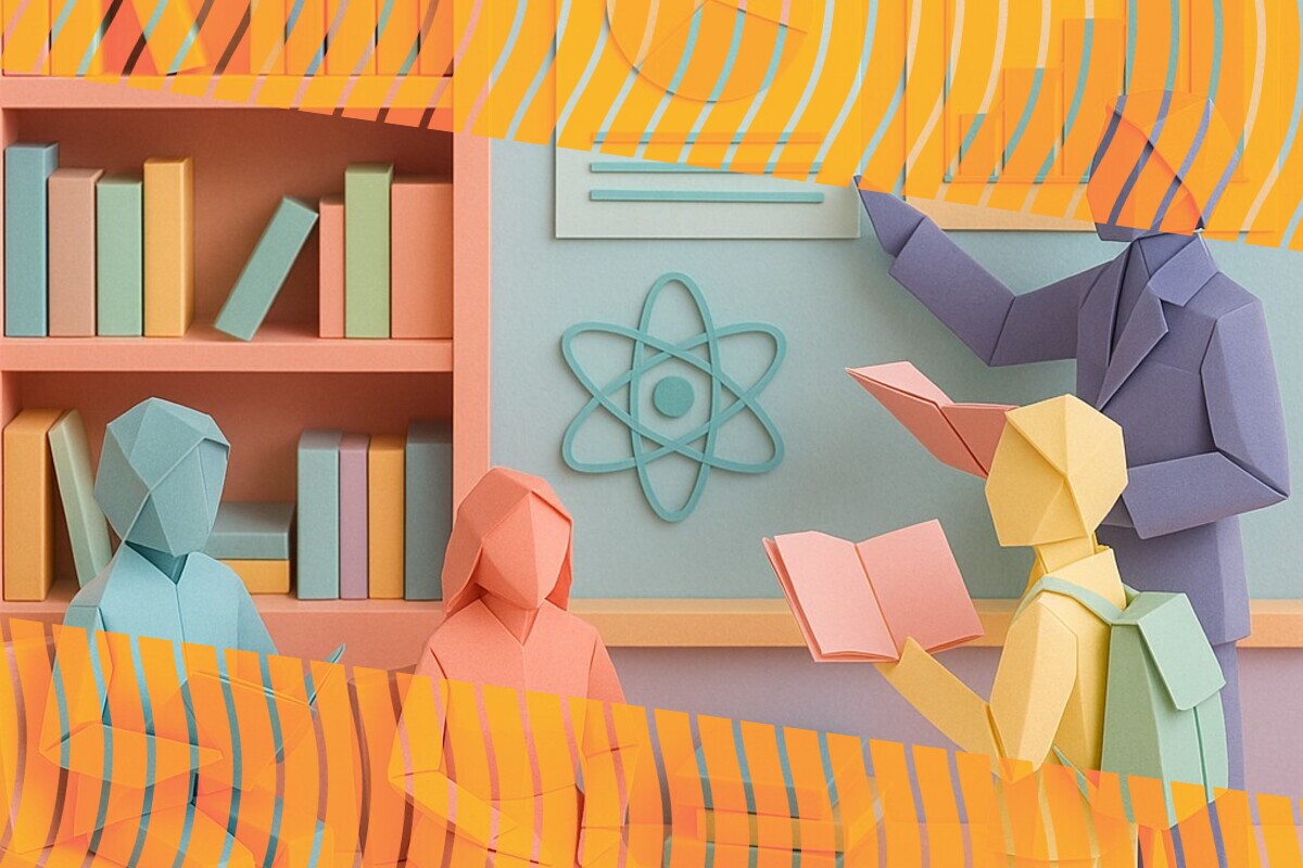 Abstract illustration representing student belonging and authenticity across peers, lecturers, and campus settings