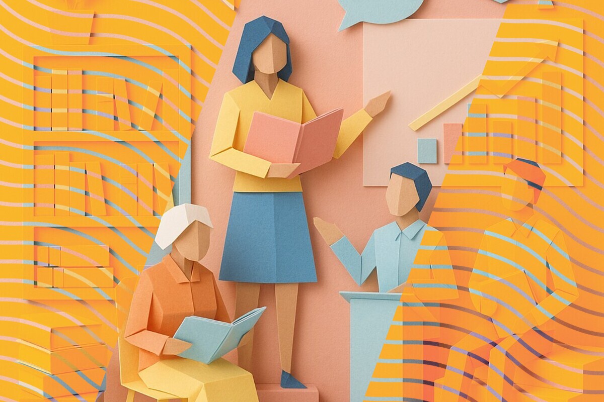 Abstract illustration representing mature undergraduates' induction, belonging, and transition into university