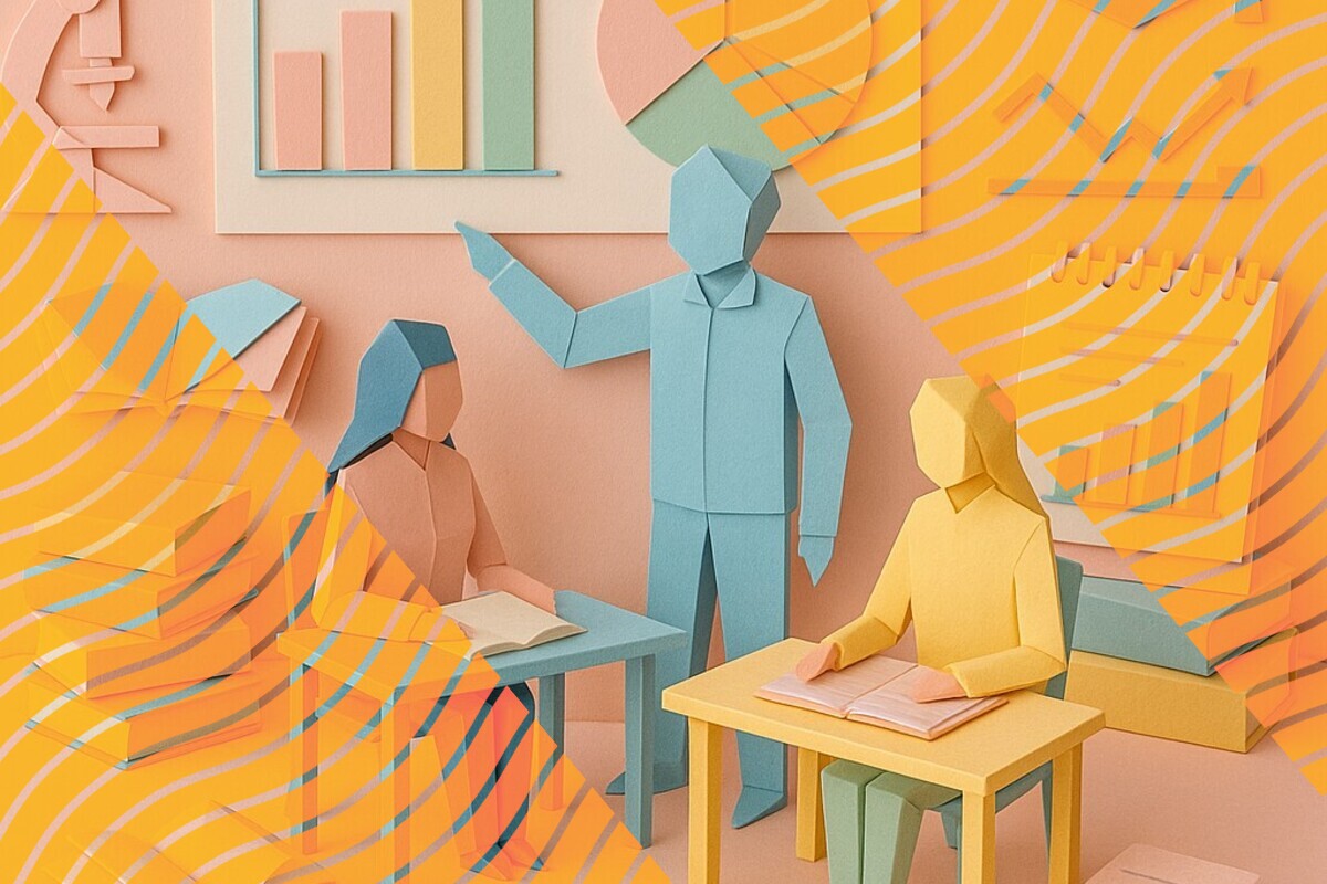 Abstract illustration representing response patterns and the silent middle in student evaluations of teaching