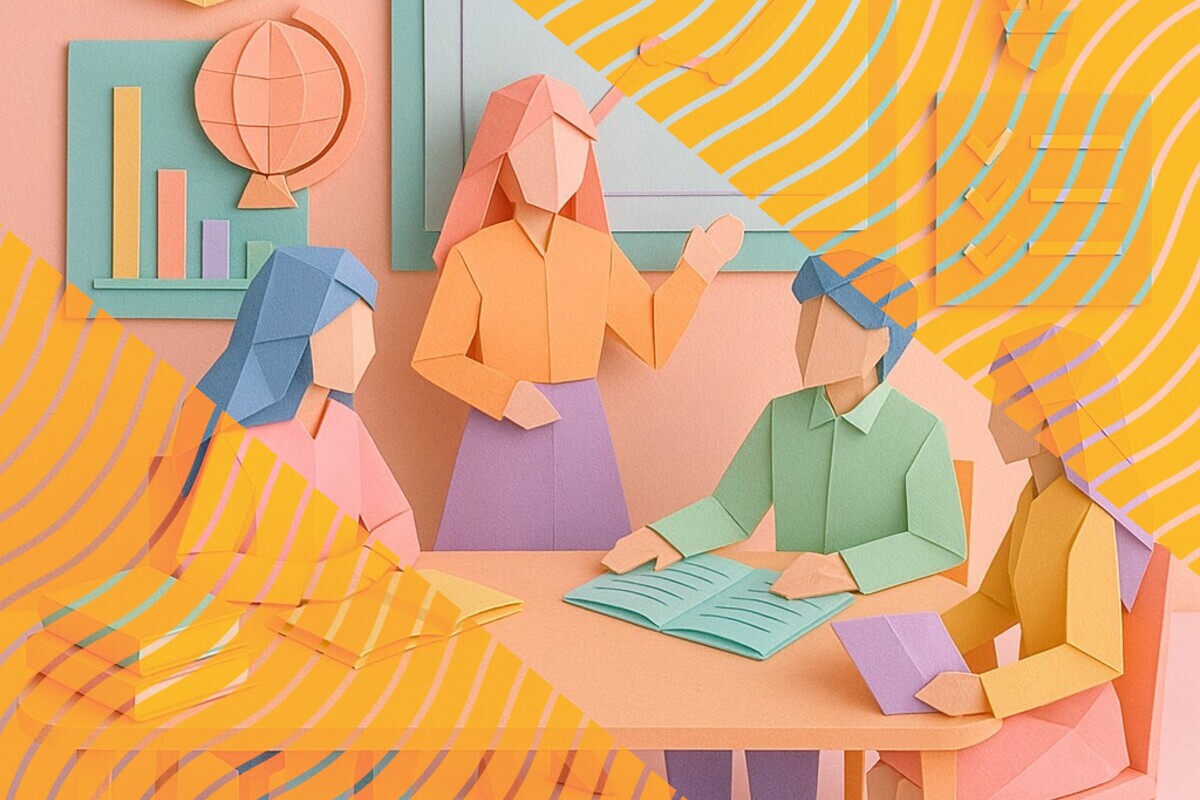 Abstract illustration representing international students bringing practical, relational, and care-based learning practices into higher education