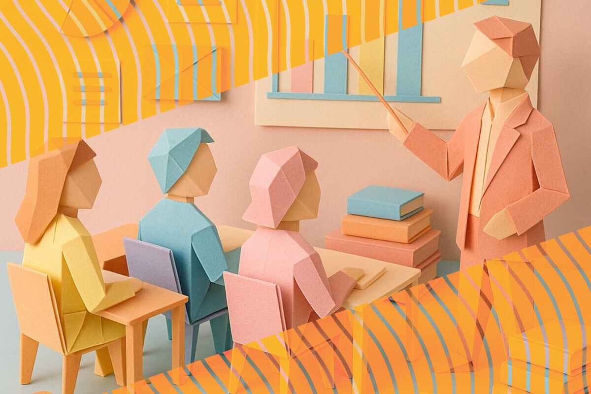 Abstract illustration representing student-led teaching award comments, teaching excellence, and lecturer workload in higher education
