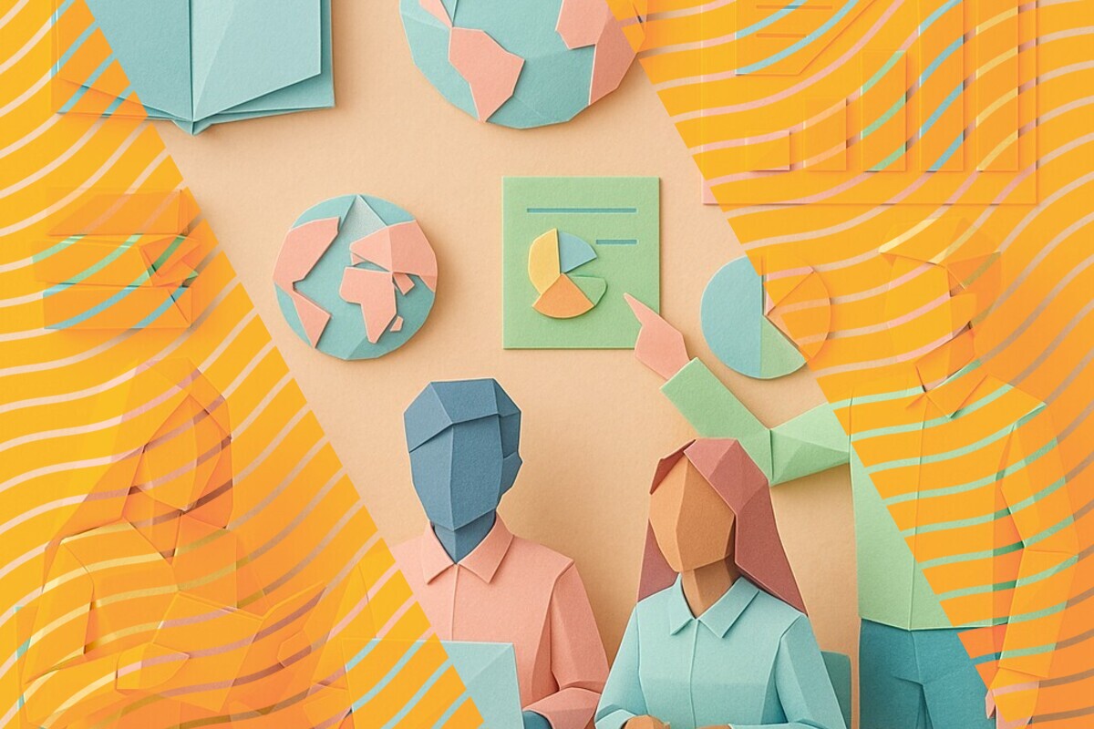 Abstract illustration representing international students navigating inclusive teaching, cultural expectations, and classroom participation in UK higher education