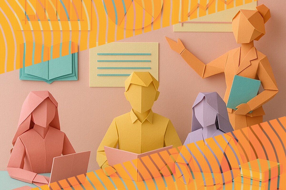 Abstract illustration representing student voice governance, university-students' union partnership, and collaborative quality improvement in higher education