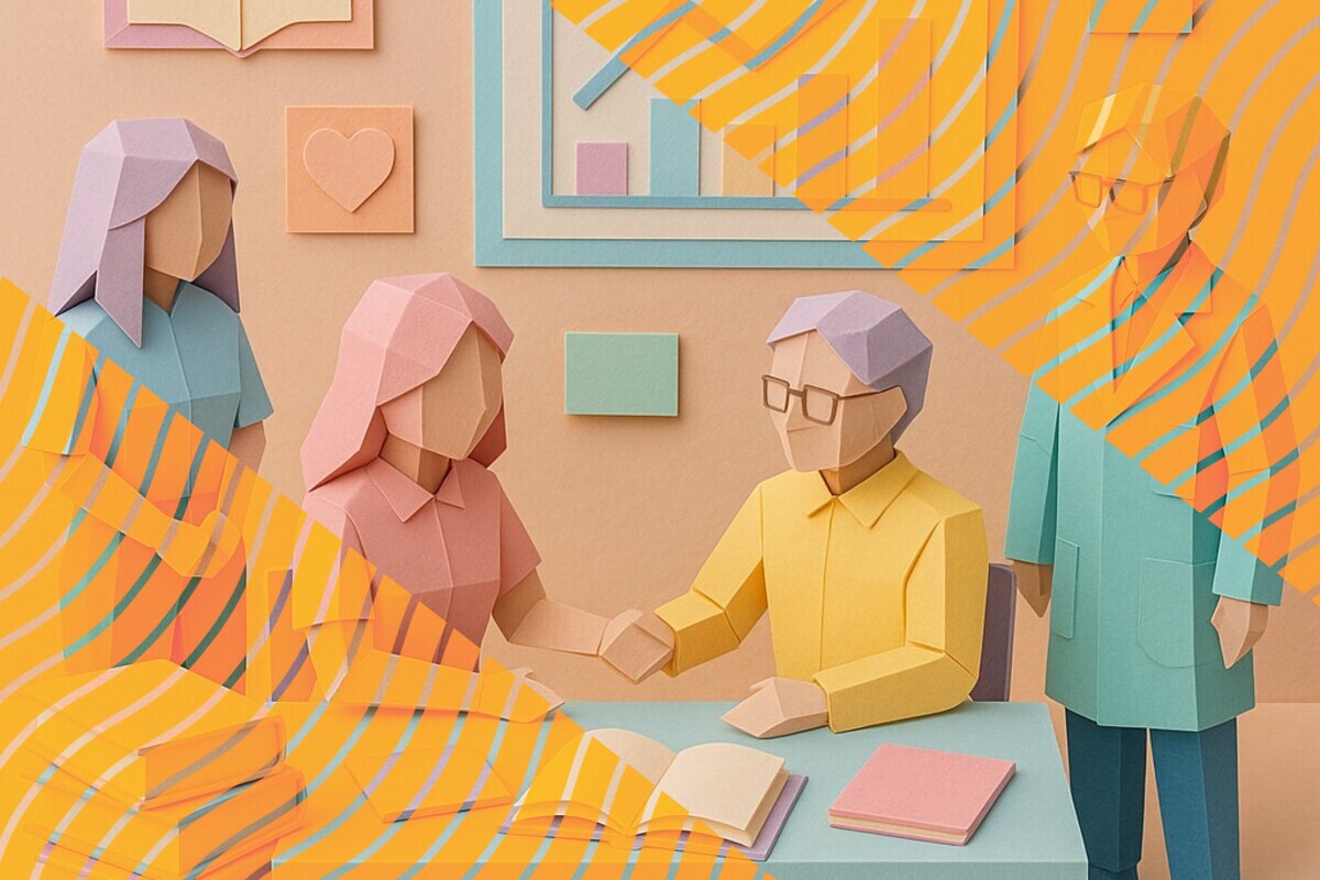 Abstract illustration representing trust, student-staff partnership, and visible change in higher education
