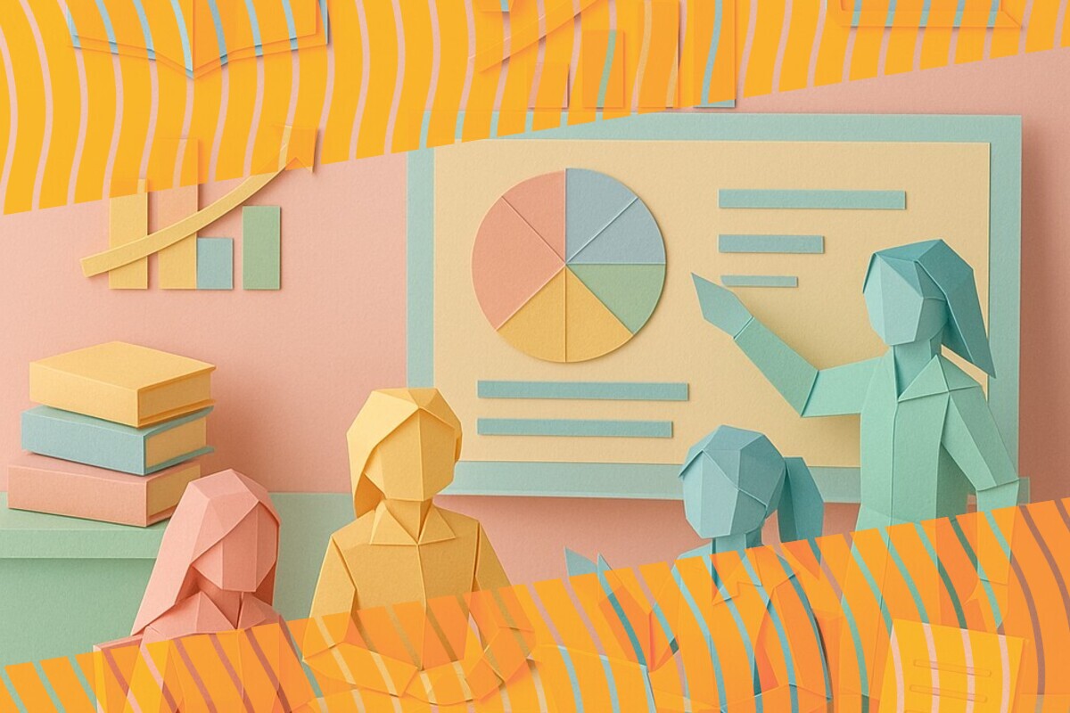 Abstract illustration representing paid student voice roles, departmental governance, and accountable student participation in higher education