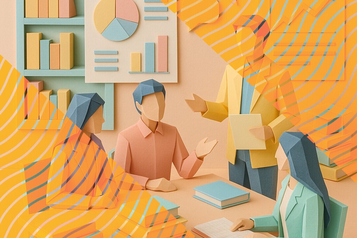 Abstract illustration representing international students navigating transition, support, and communication in UK higher education