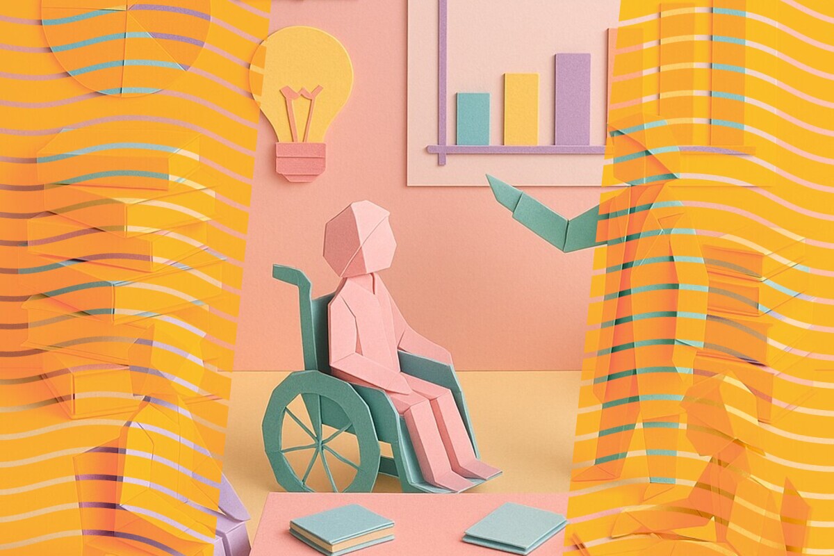 Abstract illustration representing neurodivergent student leadership and inclusive student voice design in higher education