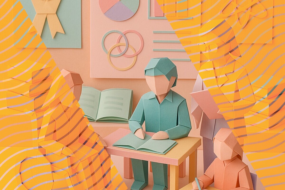 Abstract illustration of exam access, disability support, and assessment fairness in higher education