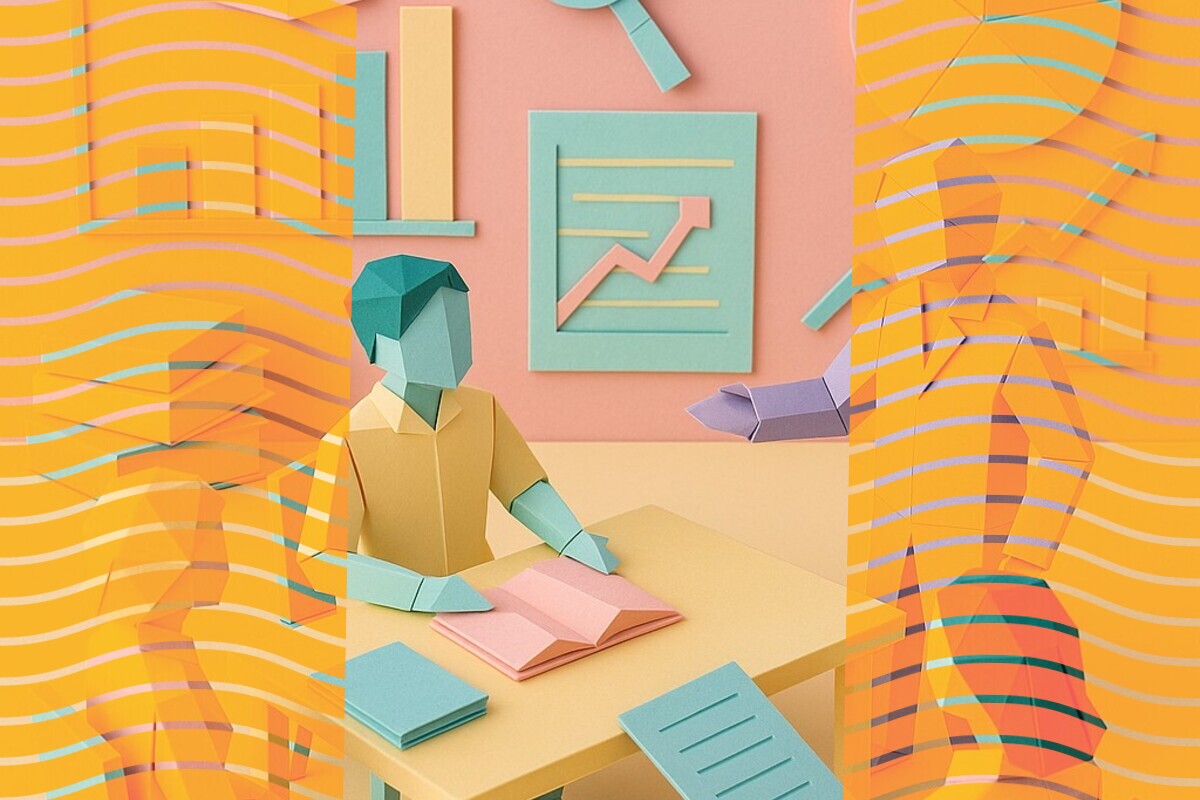 Abstract illustration representing student deliberation, university governance, and visible follow-through in higher education