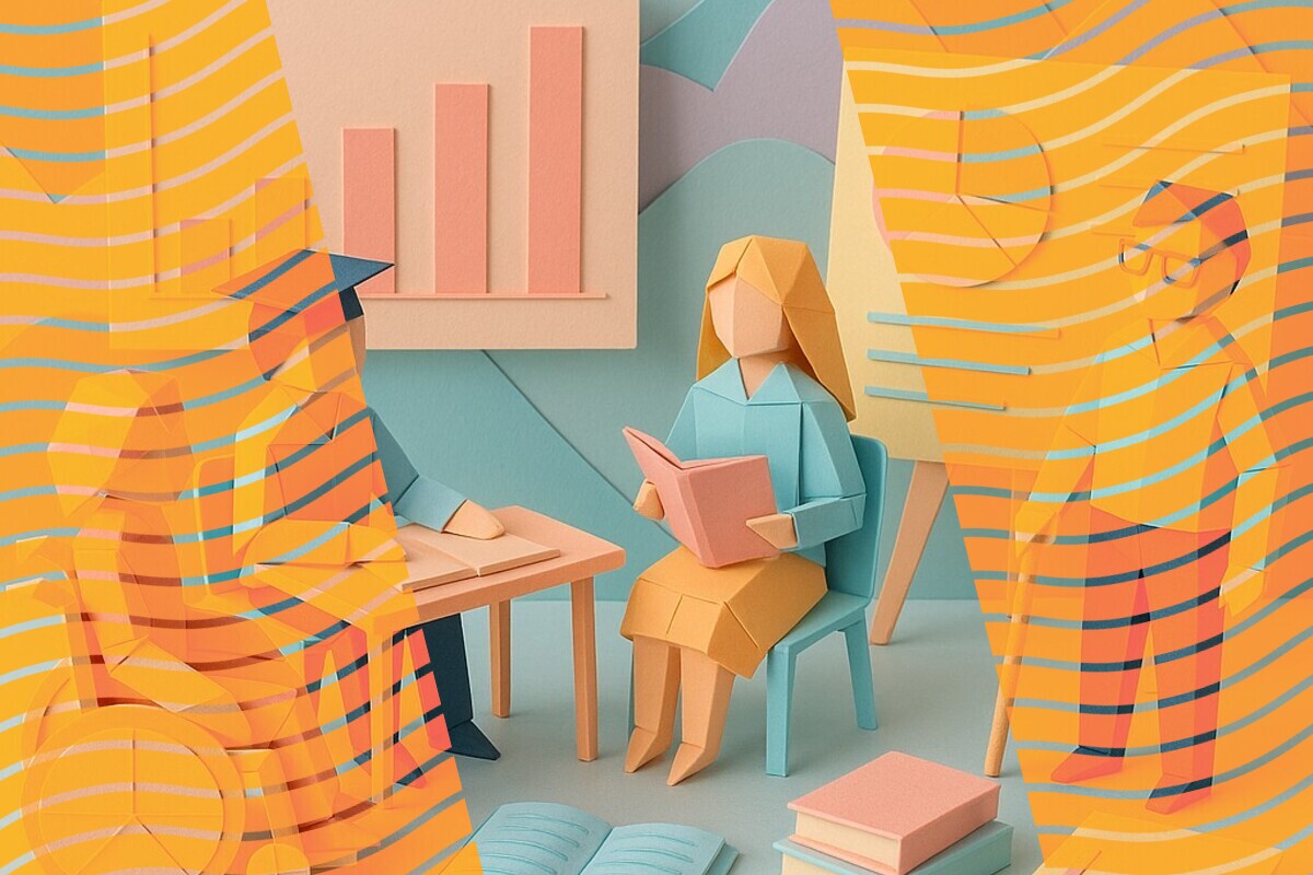 Abstract illustration representing disability support, student trust, and joined-up university services