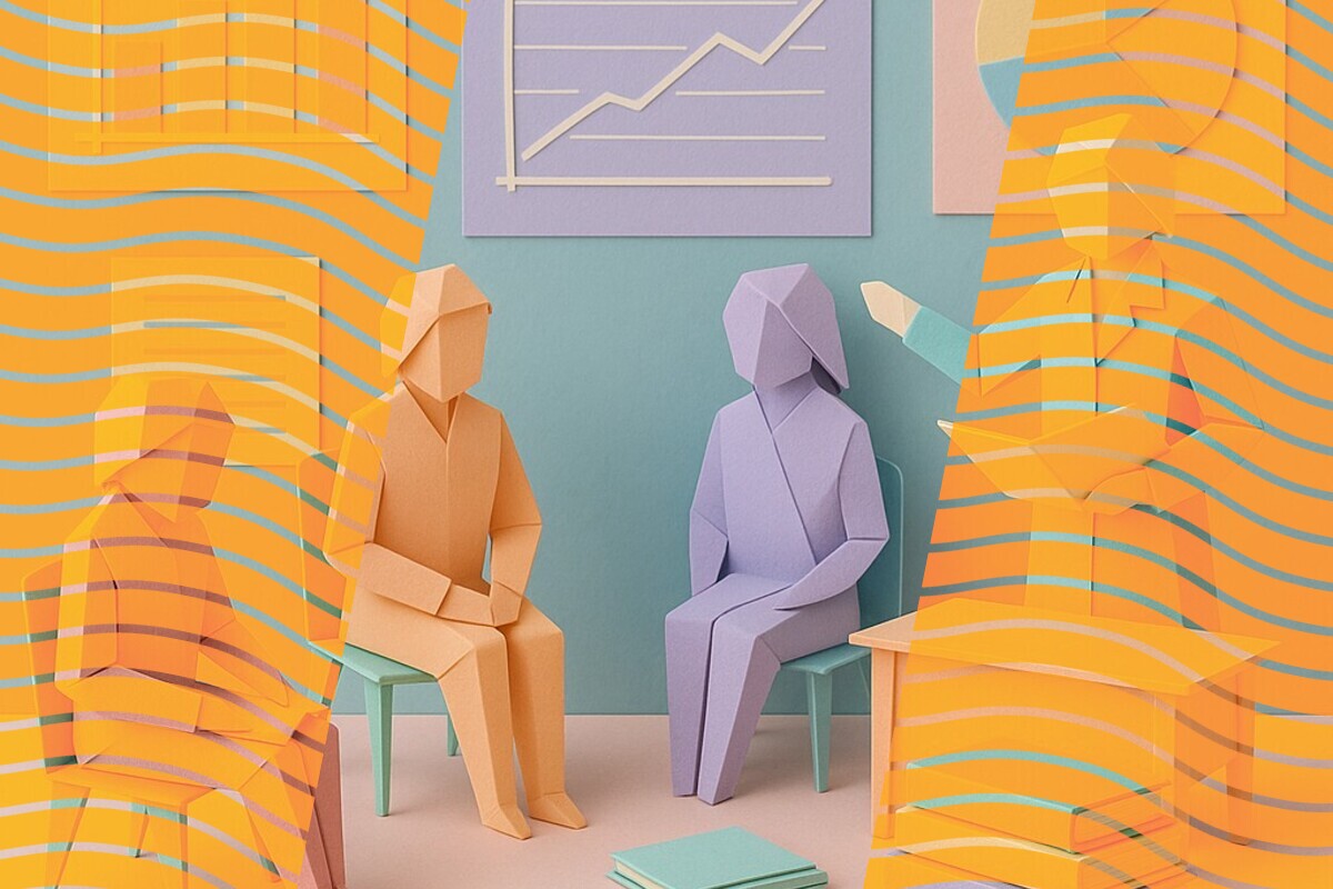 Abstract illustration representing dyslexia support, disclosure, and inclusion in UK higher education