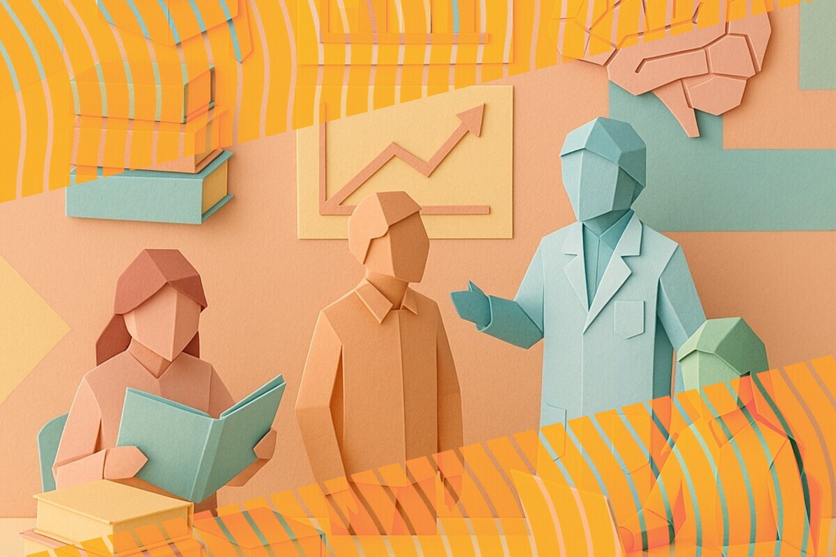 Abstract illustration representing unclear Generative AI guidance, fairness, and student and staff decision-making in higher education