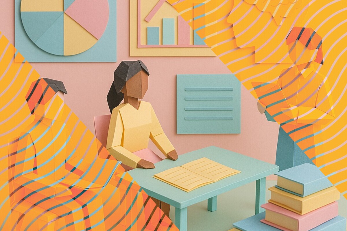 Abstract illustration representing accent bias and fairness in student evaluations of teaching