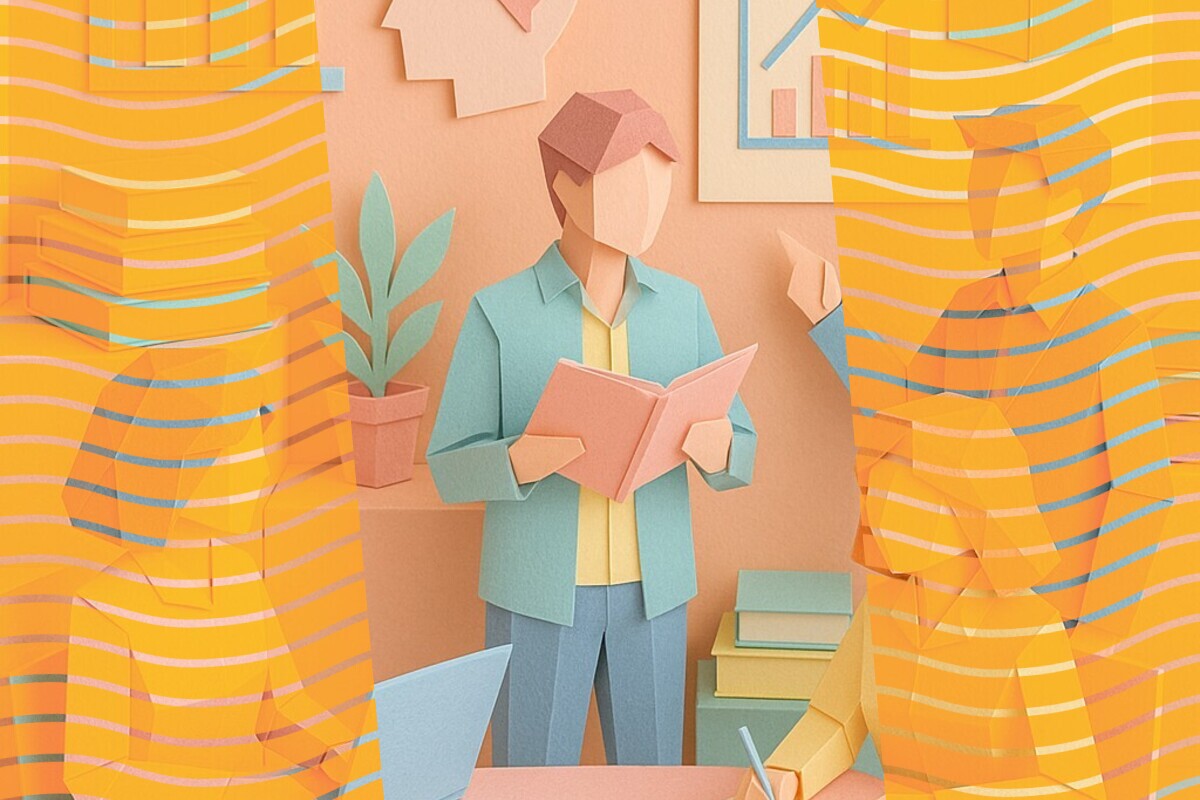 Abstract illustration of a higher education student gaining confidence through flexible assessment choices