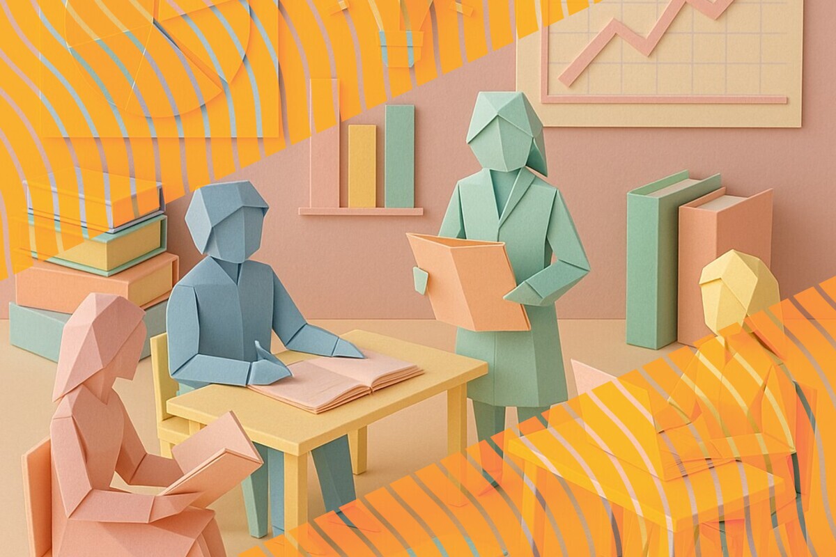 Abstract illustration representing student voice participation, co-creation, and influence in higher education