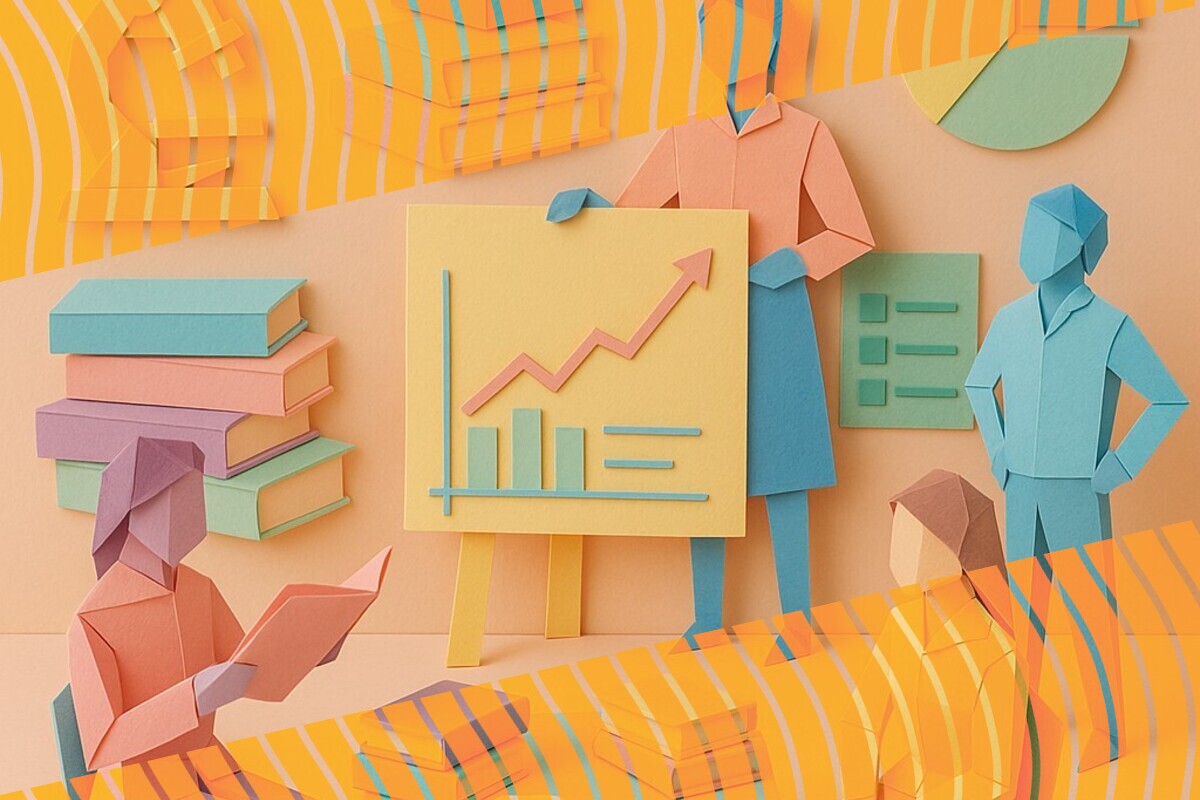 Abstract illustration for a paper review on doctoral resilience, coping strategies, and PGR survey design