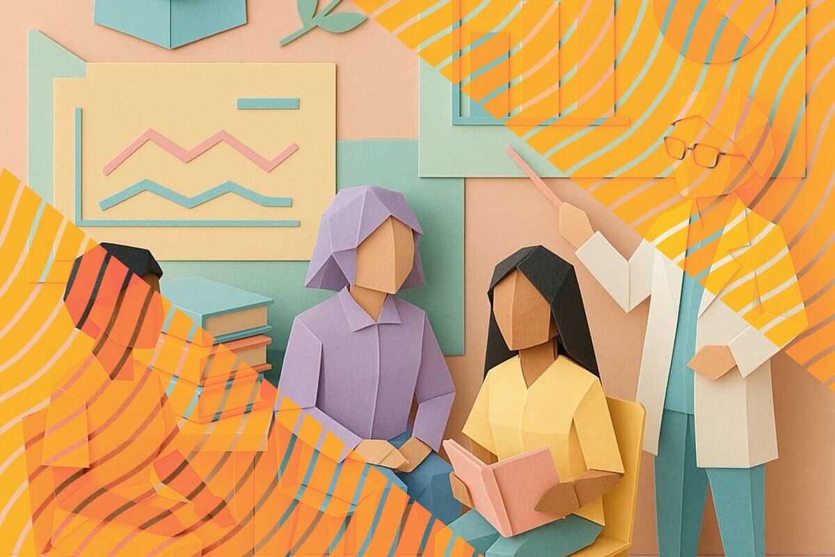 Abstract illustration representing diversity climate, student stress, and inclusion in higher education