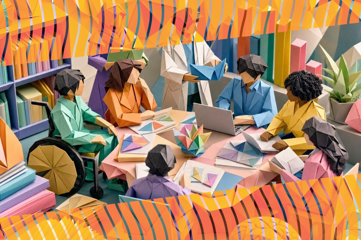 Abstract illustration representing neurodivergent research students, doctoral support, and inclusive higher education