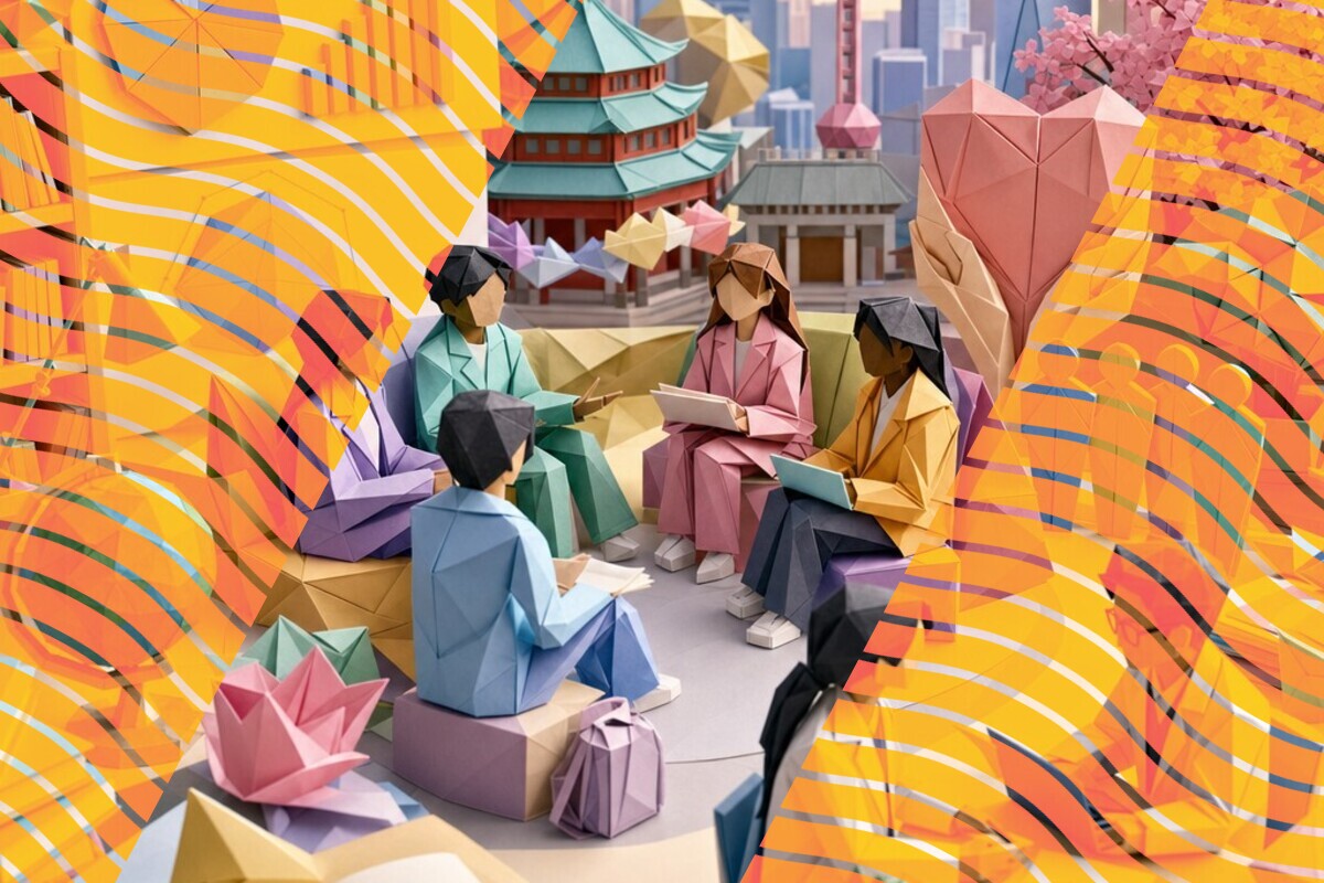 Illustration of international students finding practical help and personal connections at university