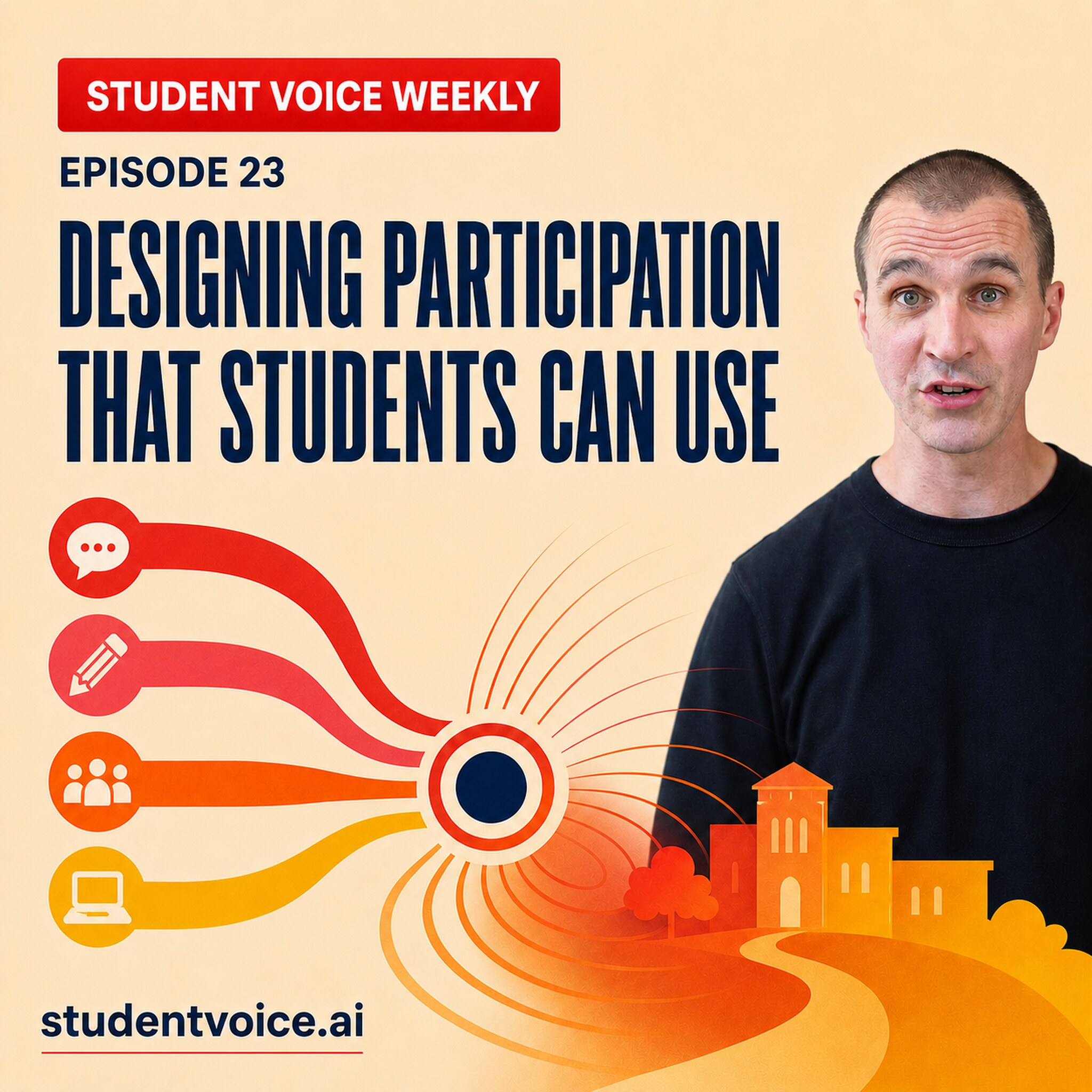 Student Voice Weekly episode 23 artwork with Dr Stuart Grey