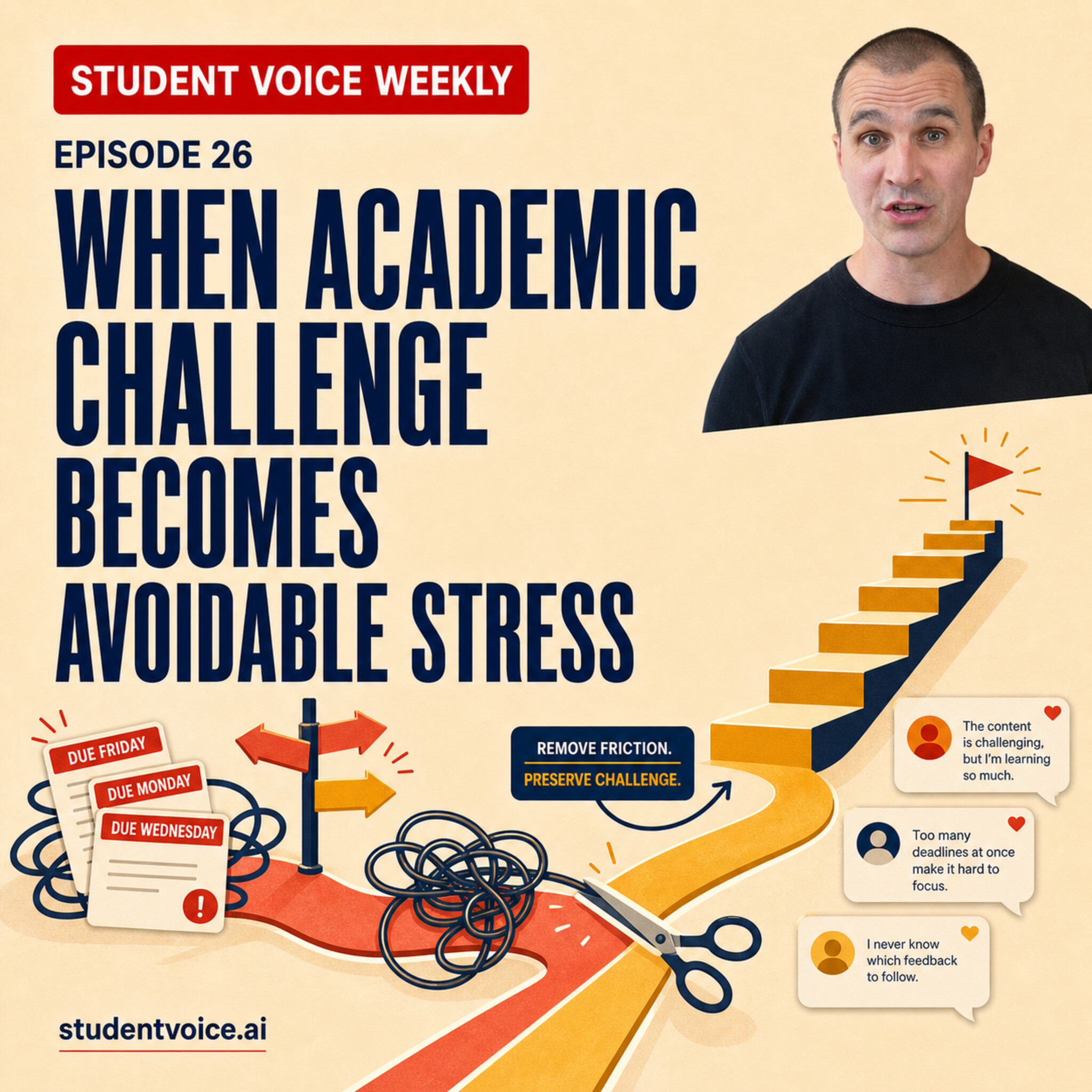 Student Voice Weekly episode 26 artwork with Dr Stuart Grey