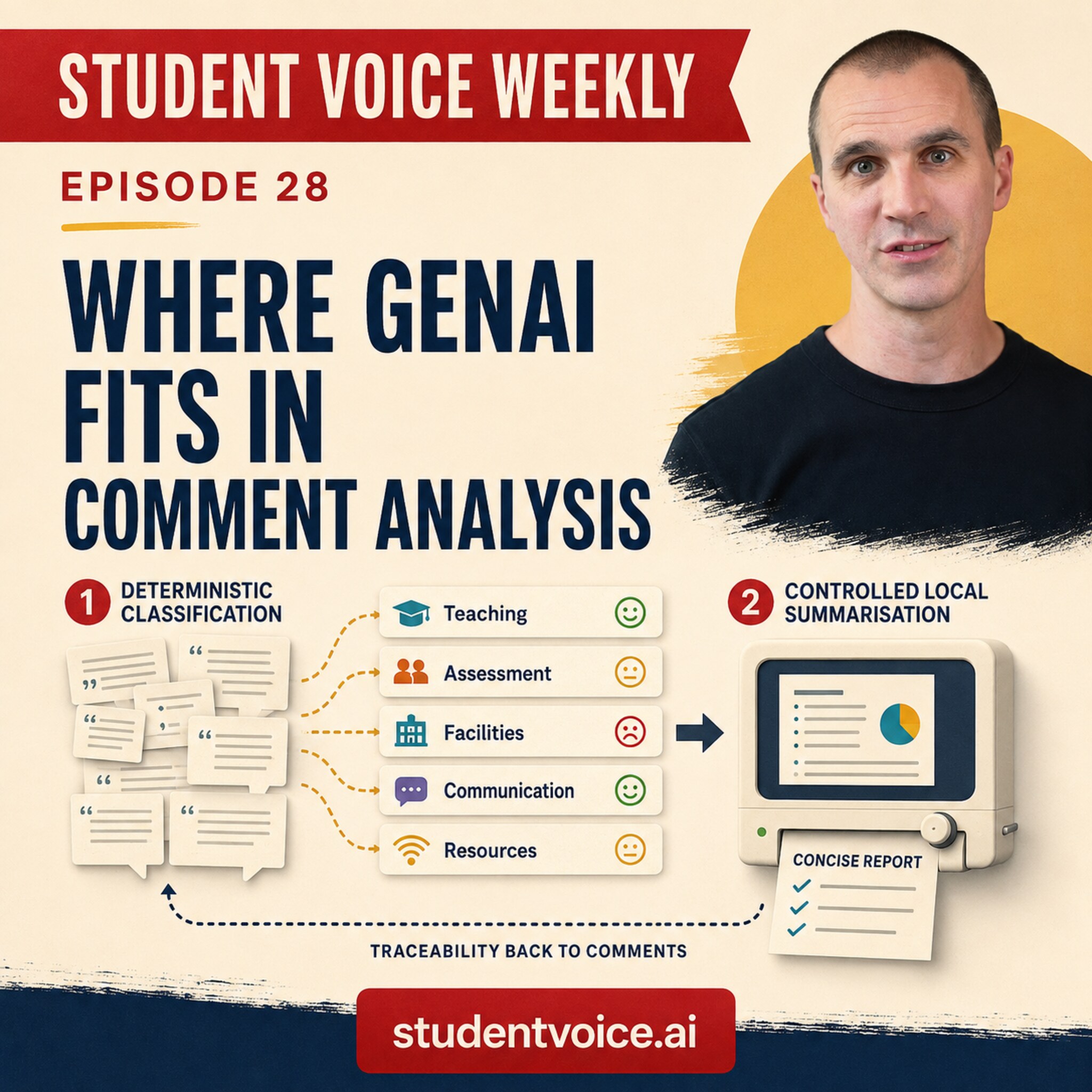 Student Voice Weekly episode 28 artwork with Dr Stuart Grey