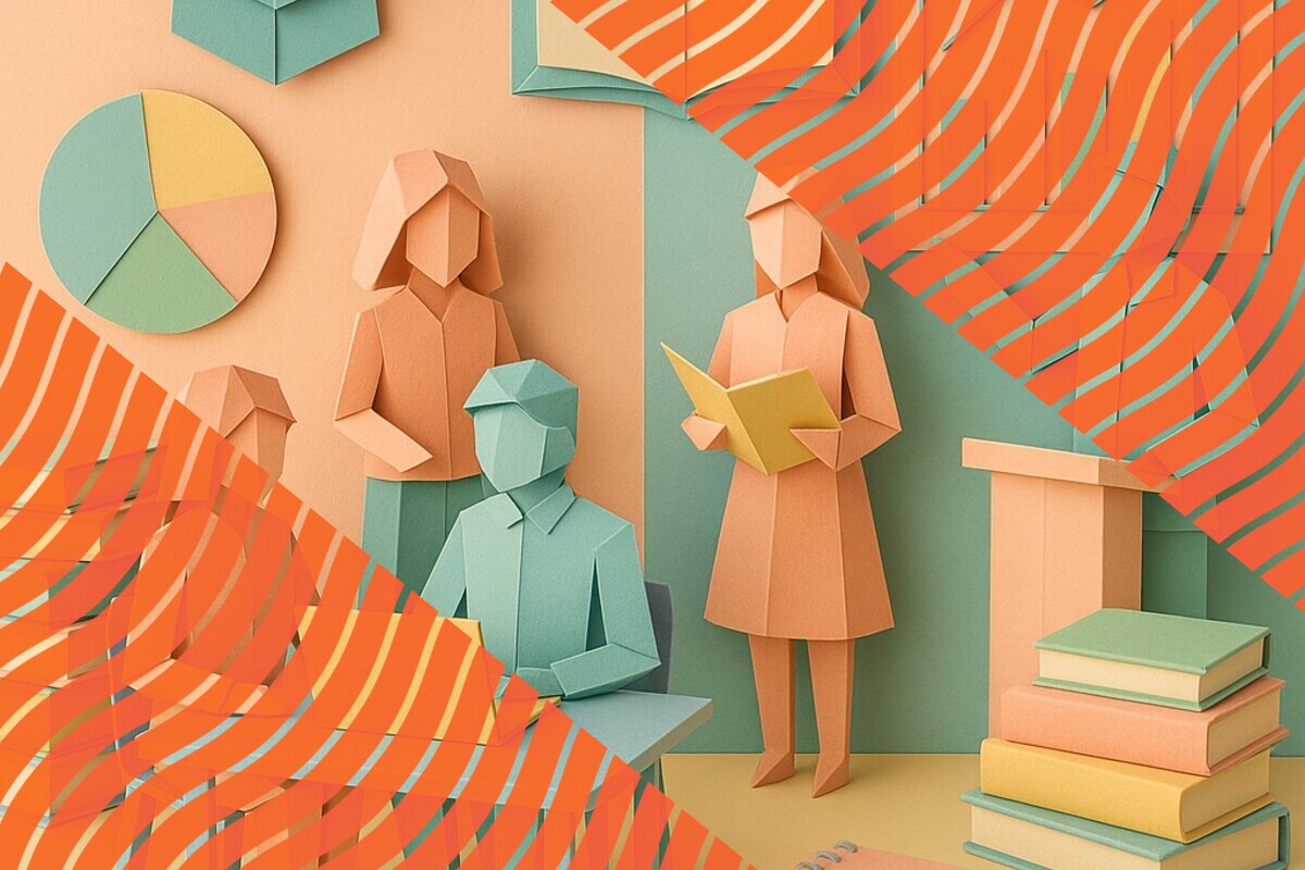 Illustration representing UCL's Student Partnerships and Voice Conference and institutional student voice strategy