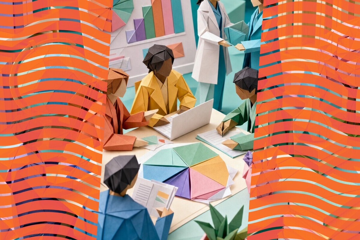 Illustration of students and quality staff planning a collaborative student feedback project